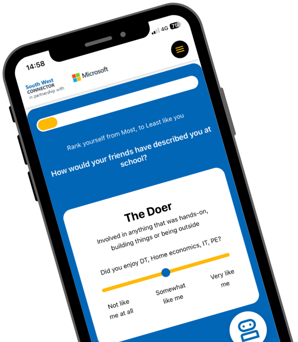 Career quiz on mobile